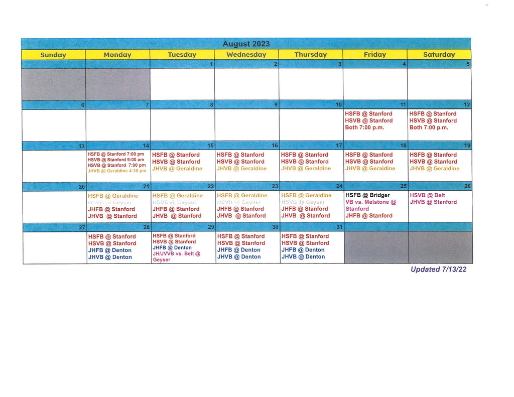 2023 Fall Practice-August